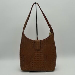 Brahmin Brown Embossed Shoulder Bag